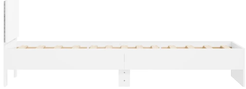 Estrutura de cama c/ cabeceira e luzes LED 90x190 cm branco