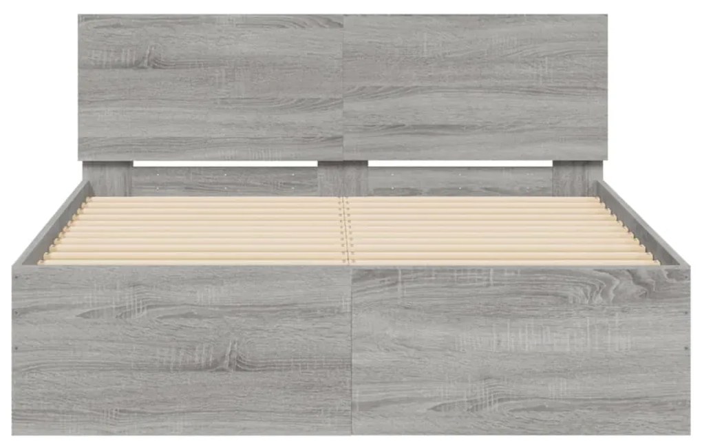 Estrutura de cama com cabeceira 120x190 cm cinzento sonoma