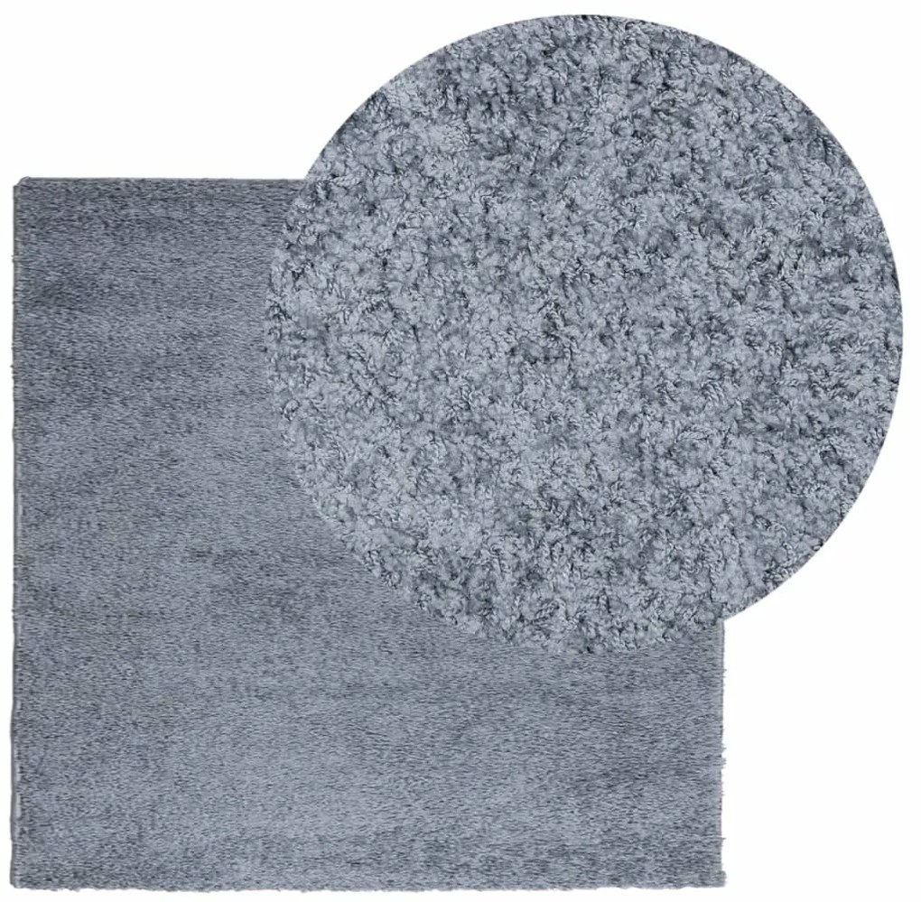 Tapete shaggy de pelo alto PAMPLONA 200x200 cm azul