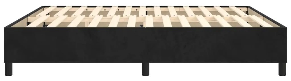 Estrutura de cama sem colchão 180x200 cm veludo preto