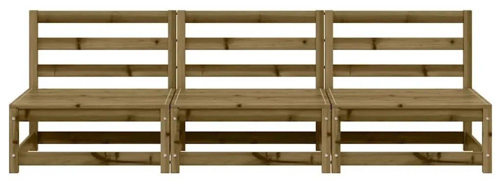 Sofás sem braços p/ jardim 3 pcs 70x70x67 cm pinho impregnado