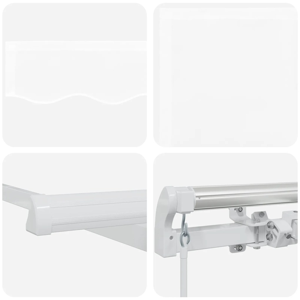 Toldo Retrátil Manual vidaXL Branco 450x350 cm