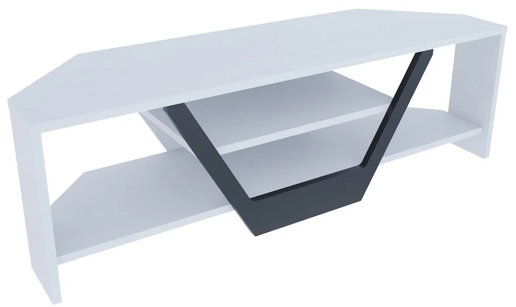 Móvel TV Sares – Branco/Preto – 120 cm x 35 cm x 36,8 cm