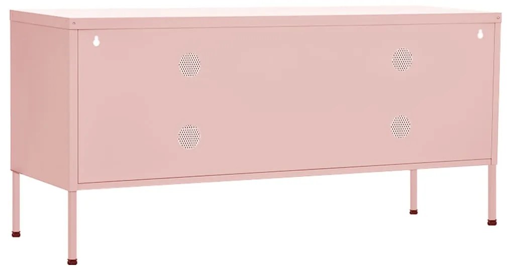 Móvel de TV aço 105x35x50 cm rosa