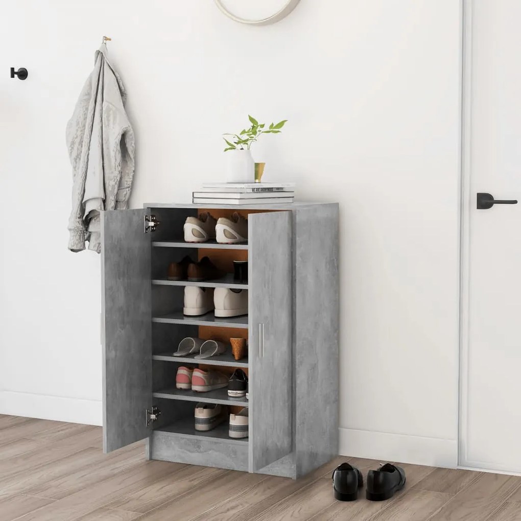 808931 vidaXL Armário p/ sapatos 60x35x92 cm contraplacado cinzento-cimento
