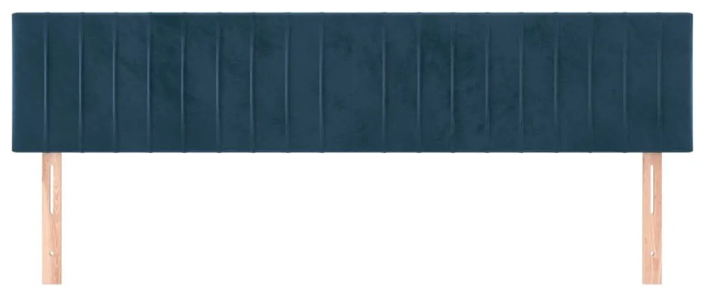 Cabeceira de cama 2 pcs veludo 90x5x78/88 cm azul-escuro