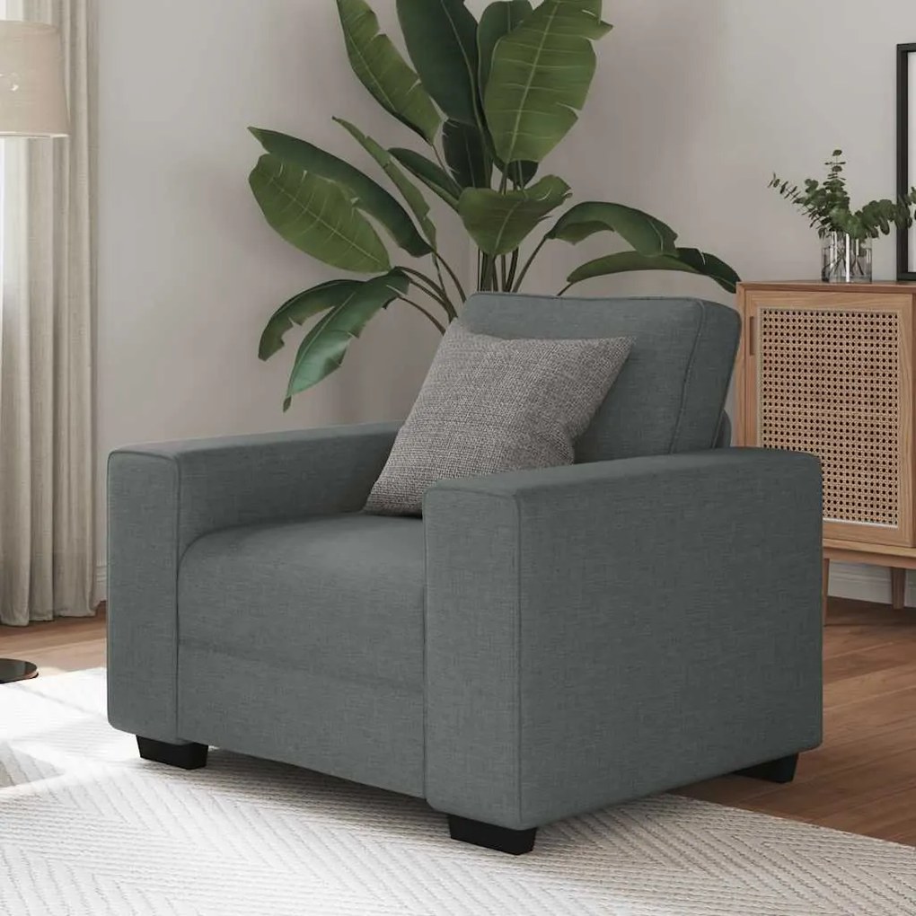 Poltrona 60 cm tecido cinzento-escuro