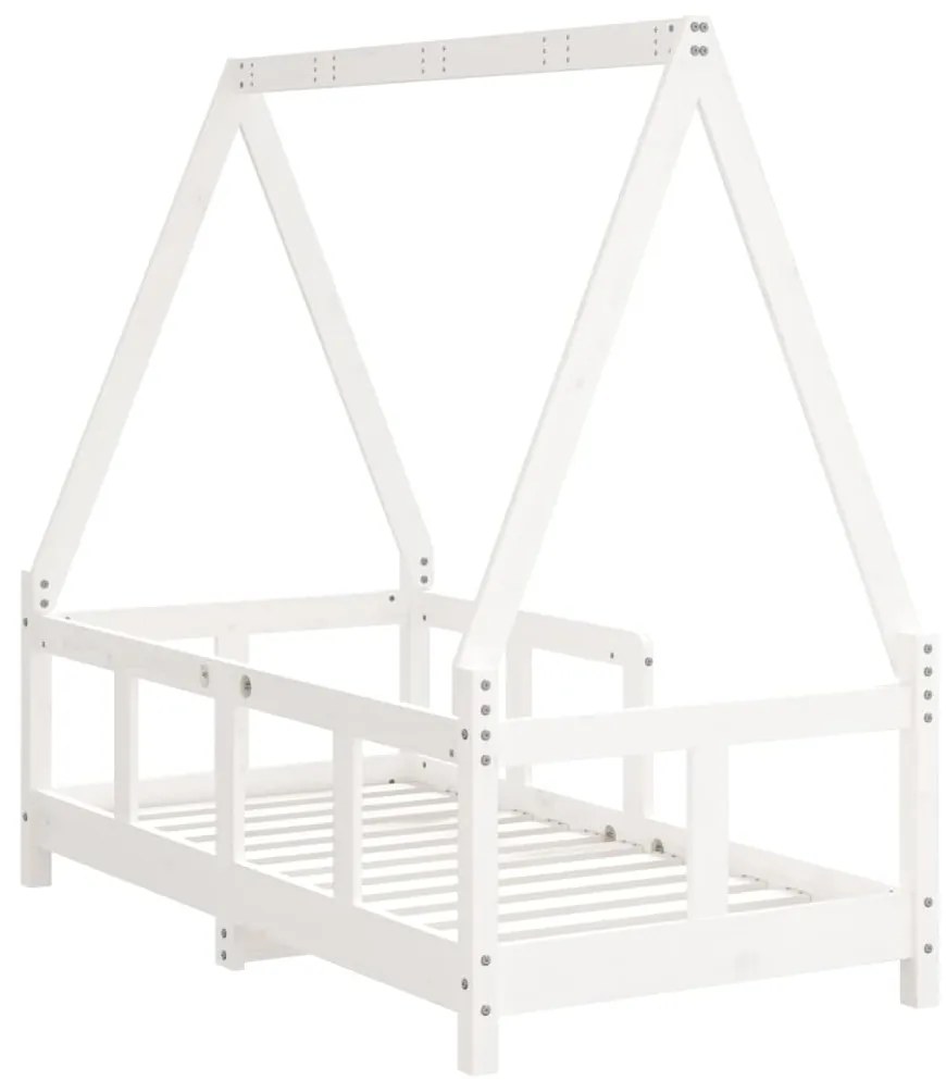 Estrutura de cama infantil 70x140 cm pinho maciço branco