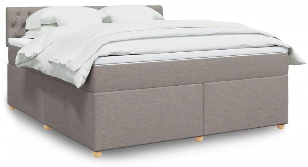 vidaXL Cama com molas/colchão 180x200 cm tecido castanho-acinzentado