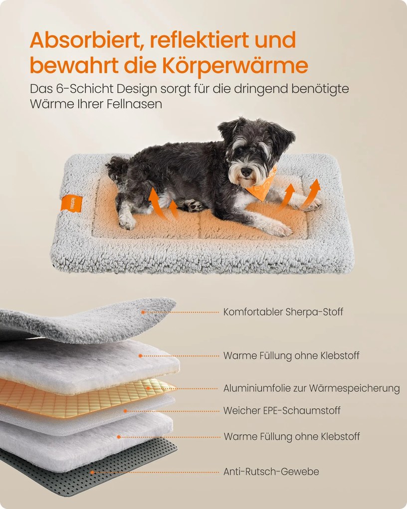 Manta para cães M 75 x 50 cm lavável na máquina cinzento claro