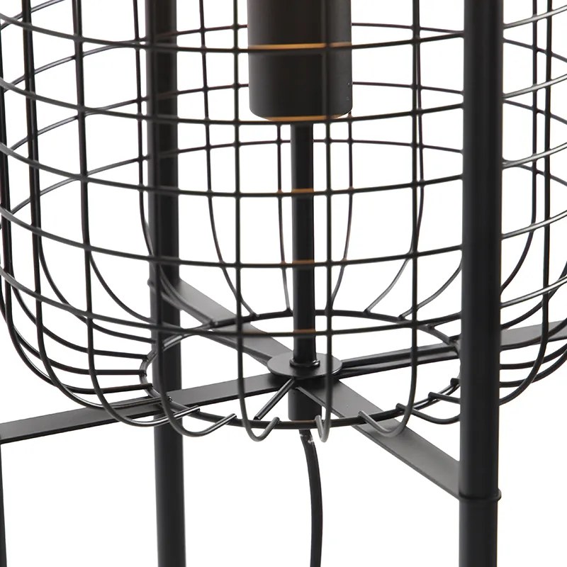 Candeeiro de pé industrial preto - Bliss Vefa