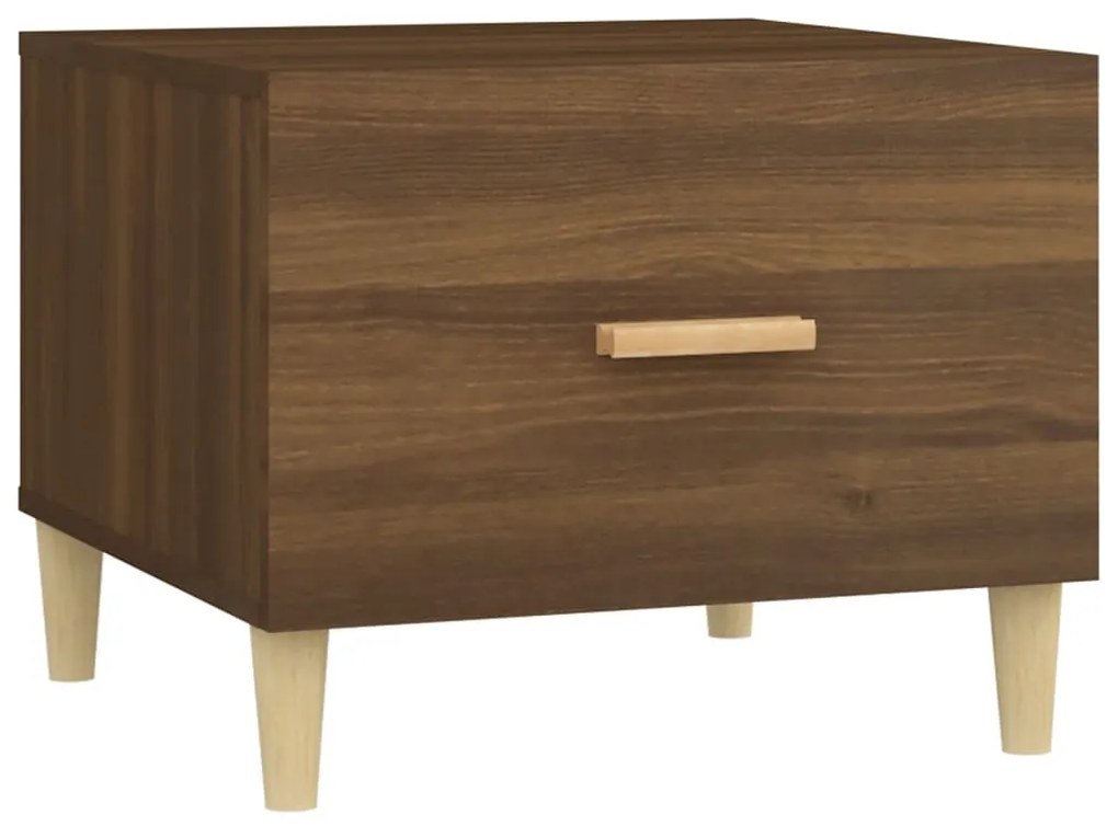 Mesa centro 2 pcs 50x50x40 cm madeira proc. carvalho castanho