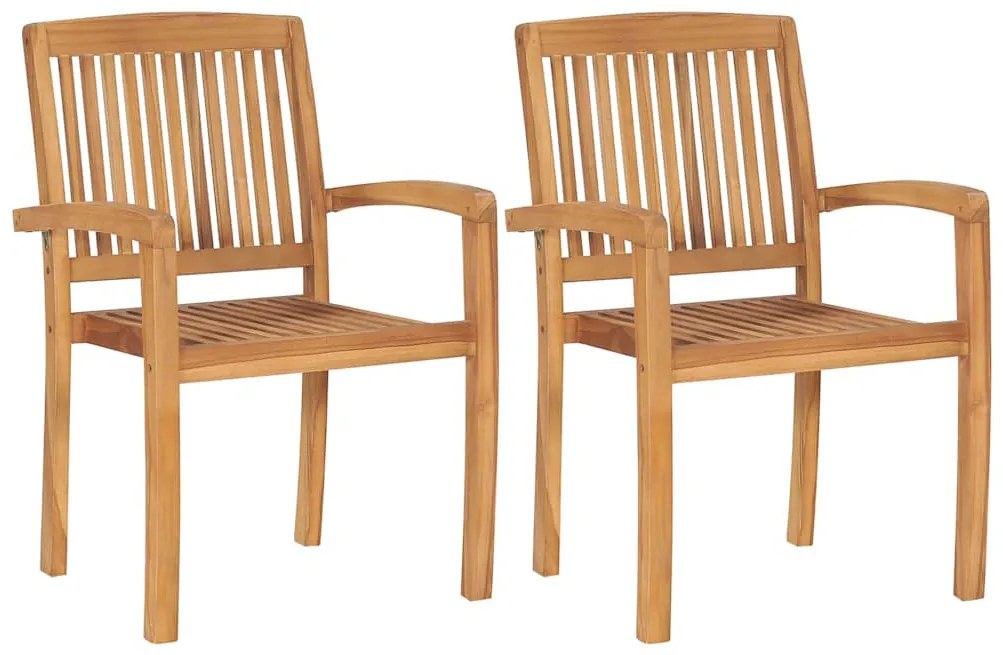 Cadeiras de jardim c/ almofadões pretos 2 pcs teca maciça