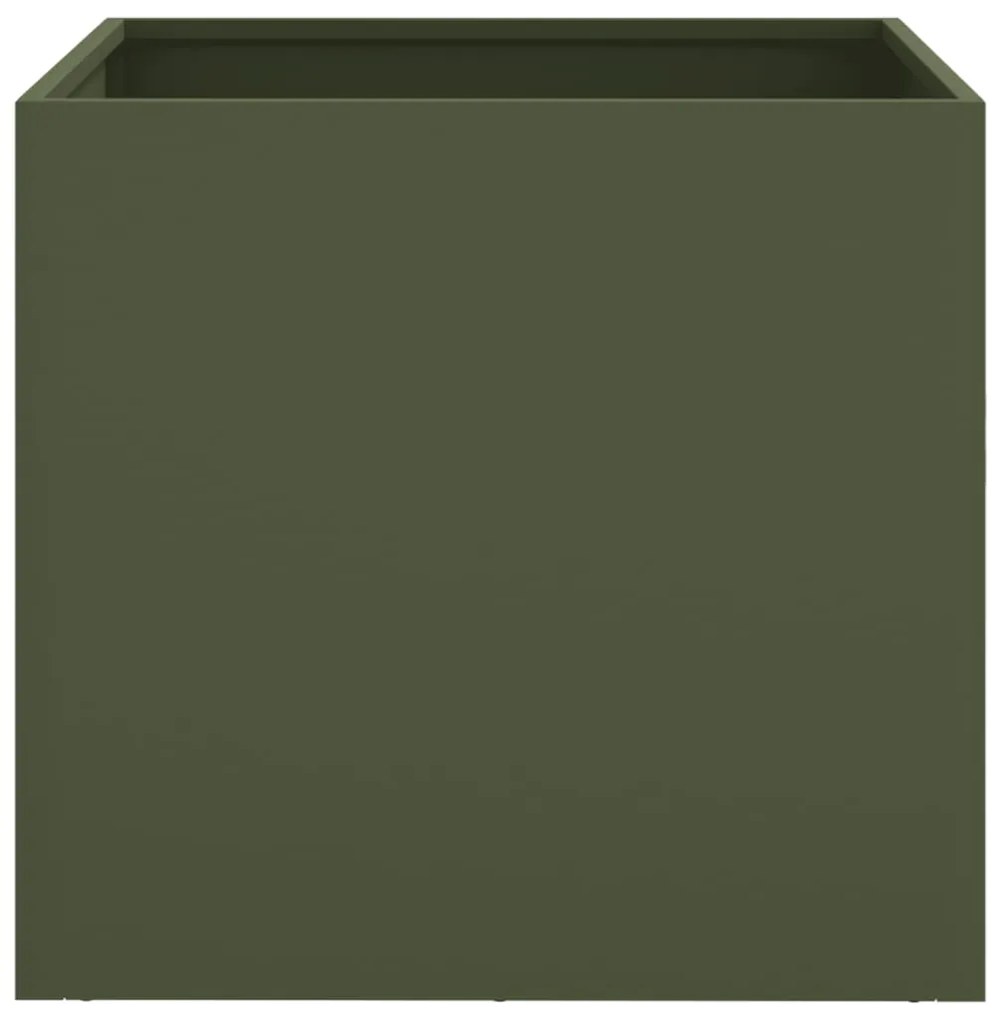 Vasos/floreiras 2 pcs 42x40x39 cm aço verde azeitona