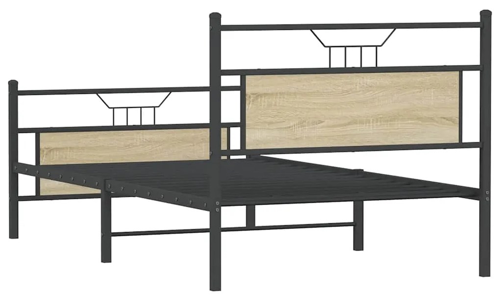 Estrutura de cama sem colchão 107x203 cm carvalho sonoma