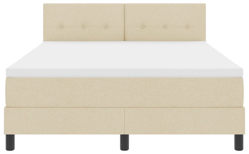 Cama Box Spring com Colchão Creme 160x200 cm Tecido