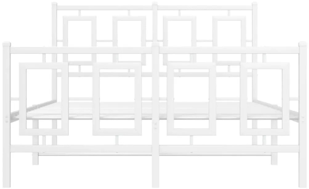 Estrutura de cama com cabeceira e pés 120x200 cm metal branco