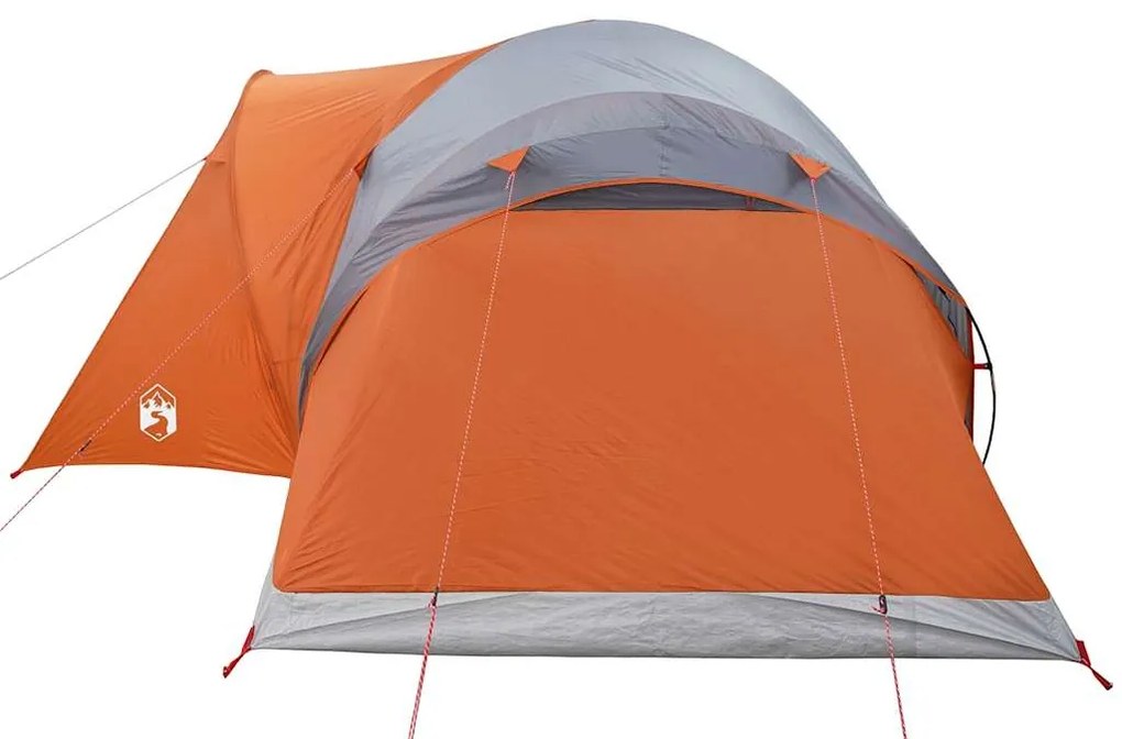 Tenda familiar cúpula para 6 pessoas impermeável cinza/laranja