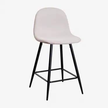 Pacote De 2 Bancos Altos Glamm Beige Creme & ↑65 Cm & Preto - Sklum