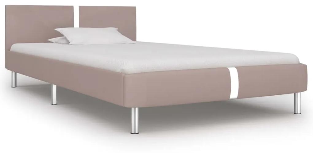 280841 vidaXL Estrutura de cama 90x200 cm couro artificial cappuccino
