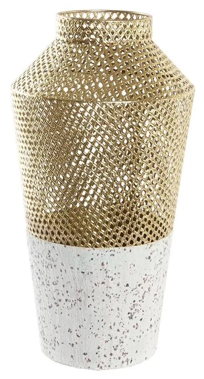 Vaso DKD Home Decor Cinzento Dourado Metal Moderno (25 x 25 x 48 cm)