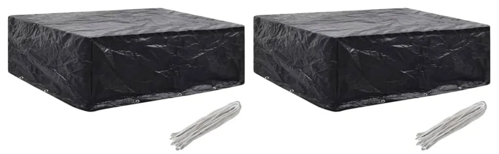 Capas para mobiliário de jardim 2 pcs 8 ilhós 250x210x90 cm