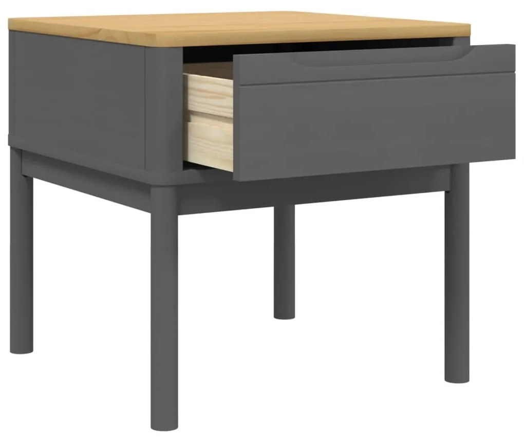 Mesa para candeeiro FLORO 55x55x54 cm pinho maciço cinzento