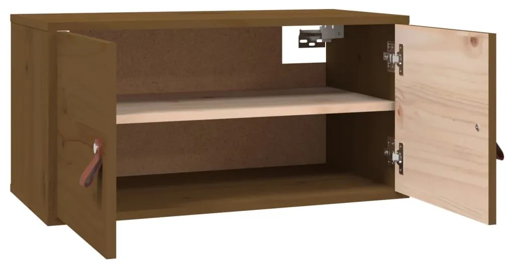 Armários de parede 2 pcs 60x30x30 cm pinho maciço castanho-mel