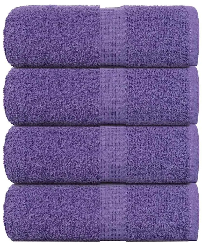 vidaXL Toalhas de bidé 4 pcs 30x50 cm 360 gsm 100% algodão roxo
