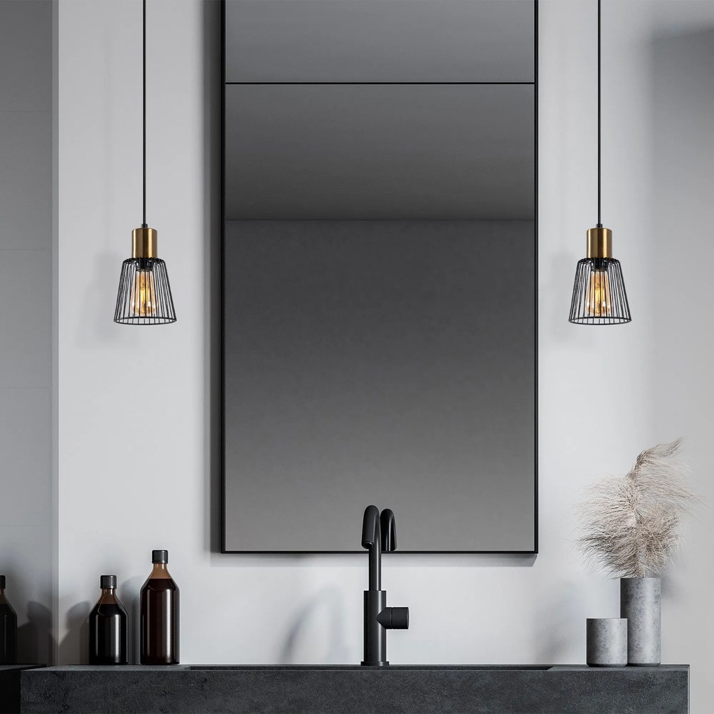 Chandelier Kemtel – Preto – 16 x 16 x 29 cm