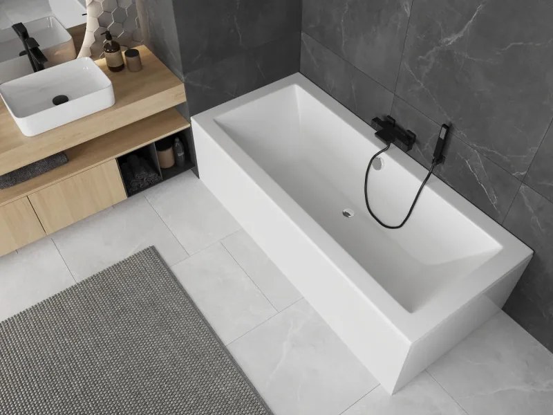 Mexen Cube banheira retangular 160 x 70 cm com painel, branca - 55051607000X