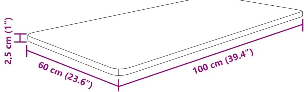 Bancada p/ WC 100x60x2,5 cm madeira tratada castanho-claro