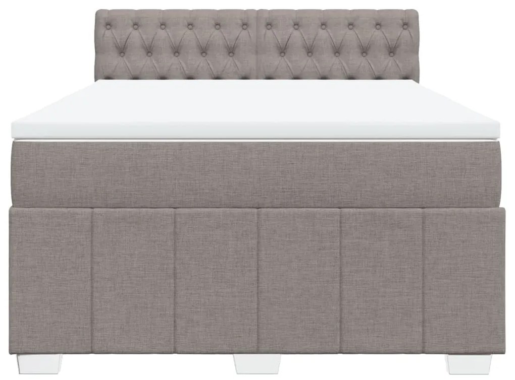 Cama com molas/colchão 160x200 cm tecido castanho-acinzentado