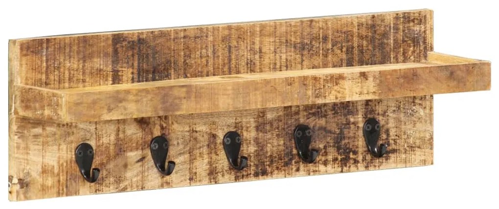 Cabide de parede 60x15x20 cm madeira de mangueira áspera maciça