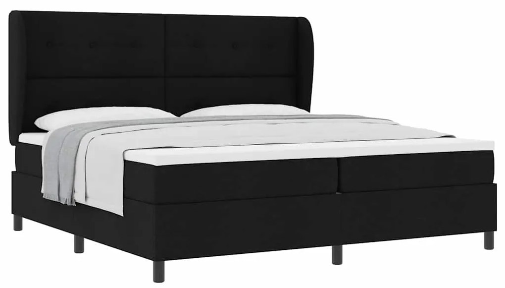 Cama Box com Colchão Preto 200 x 200 cm - Tecido