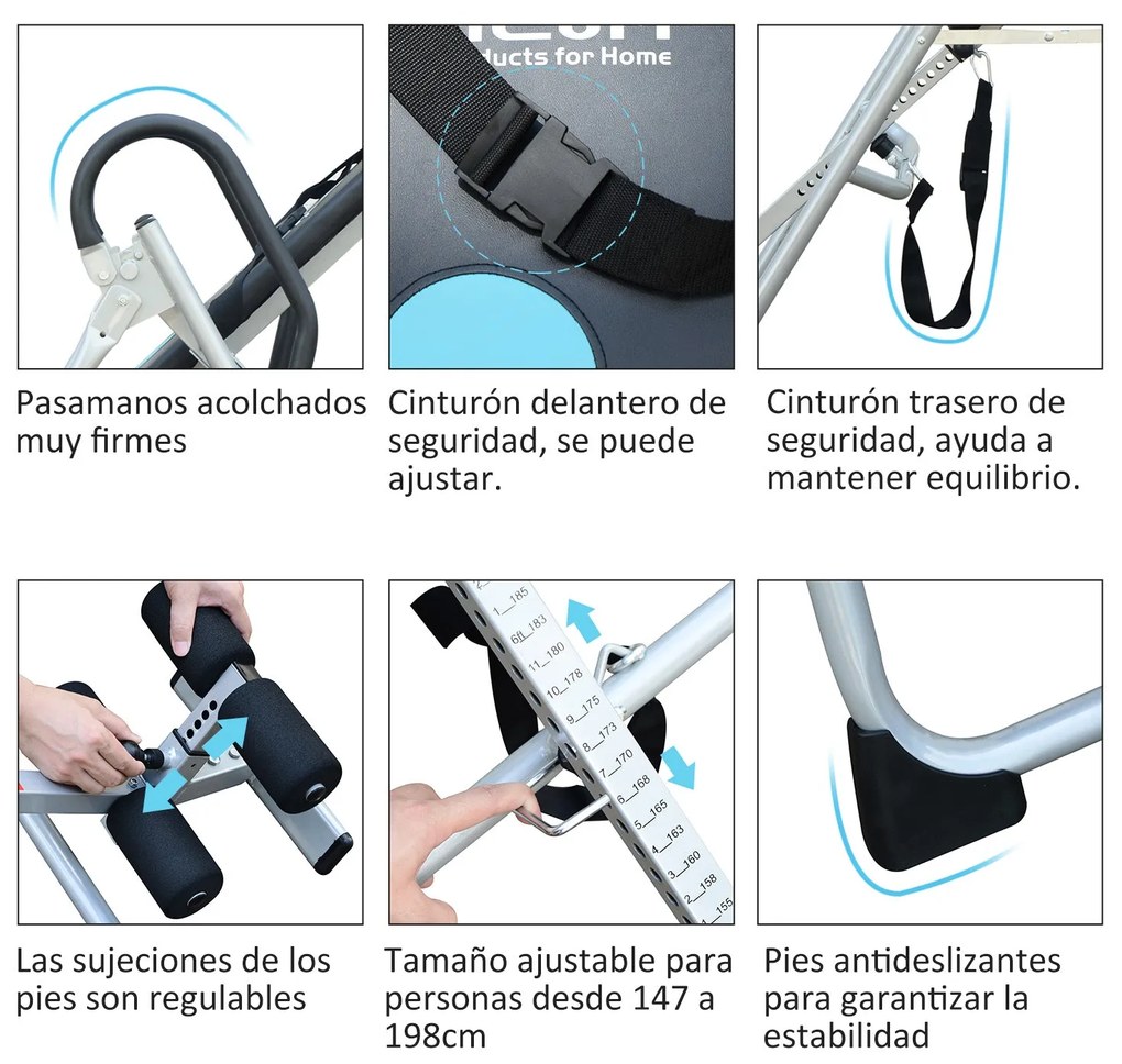 Tábua de Inversão Gravitacional Dobrável com Altura Ajustável - HomeGy