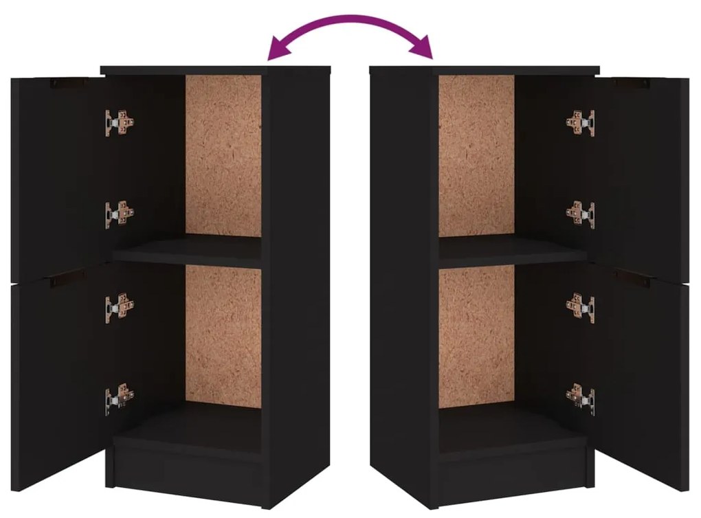 Aparadores 3 pcs derivados de madeira preto