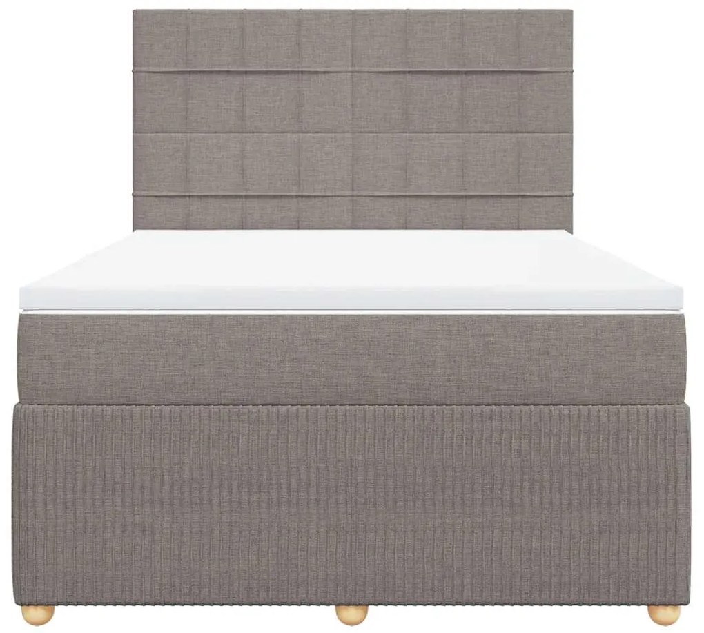Cama com molas/colchão 140x190 cm tecido castanho-acinzentado