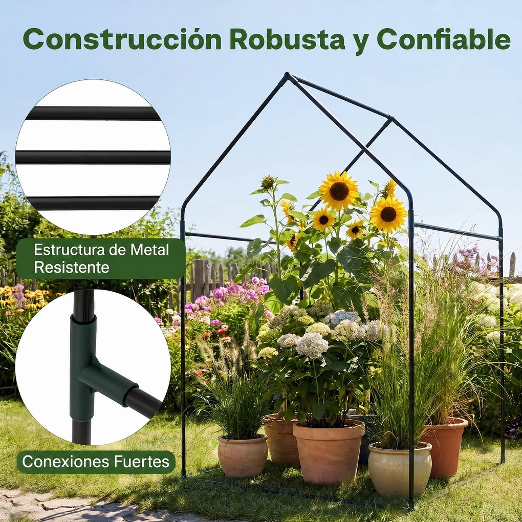 Miniestufa de Jardim, 90,5 x 90,5 x 152,5 cm, Resistente ao Vento, Transparente