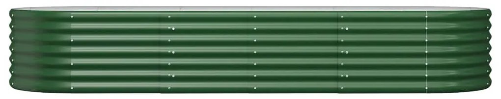 Canteiro elevado jardim 224x80x36 cm aço revestido a pó verde