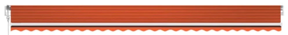 Toldo retrátil automático 600x350 cm laranja e castanho