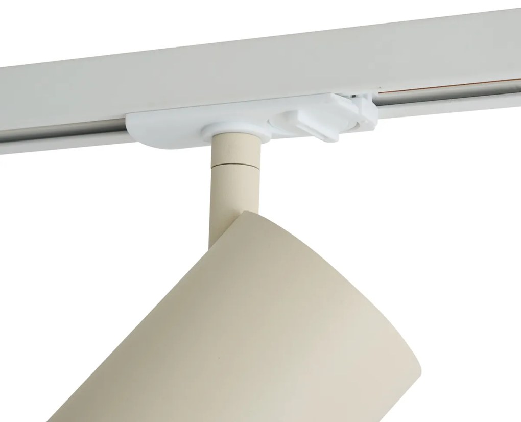 Foco moderno bege para sistema de calha monofásico GU10 70mm - Iconic Jeana Luxe