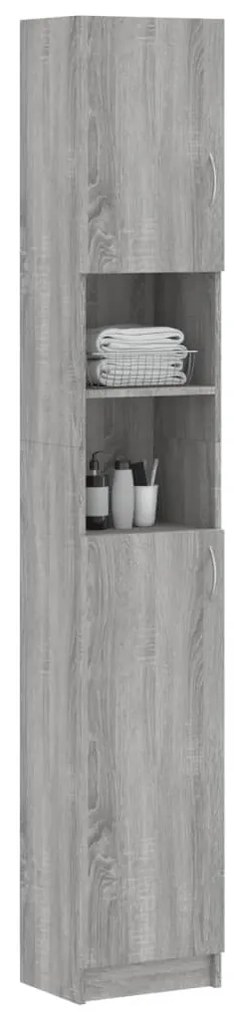 Armário WC 32x25,5x190 cm derivados de madeira sonoma cinza