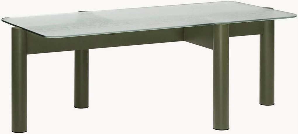 Mesa de centro em madeira de faia com tampo em vidro Kob