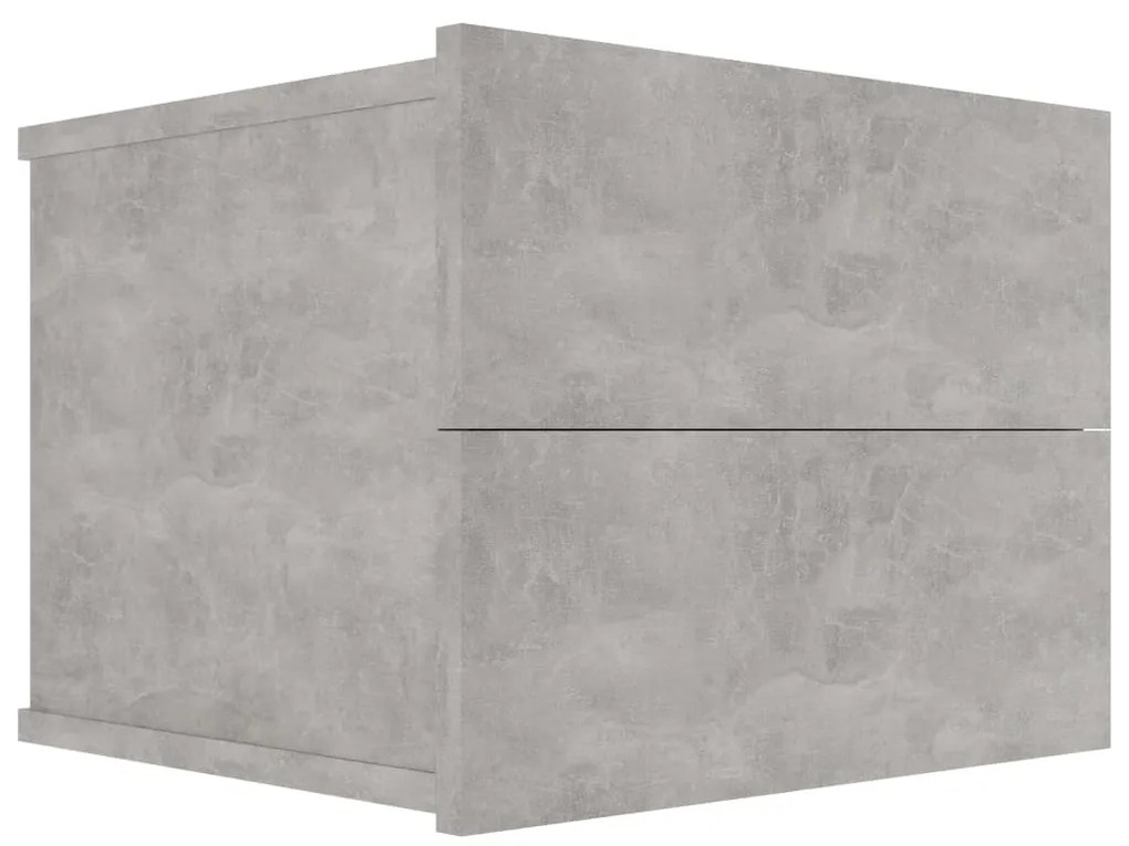 Mesa de cabeceira 40x30x30 cm contraplacado cinzento cimento
