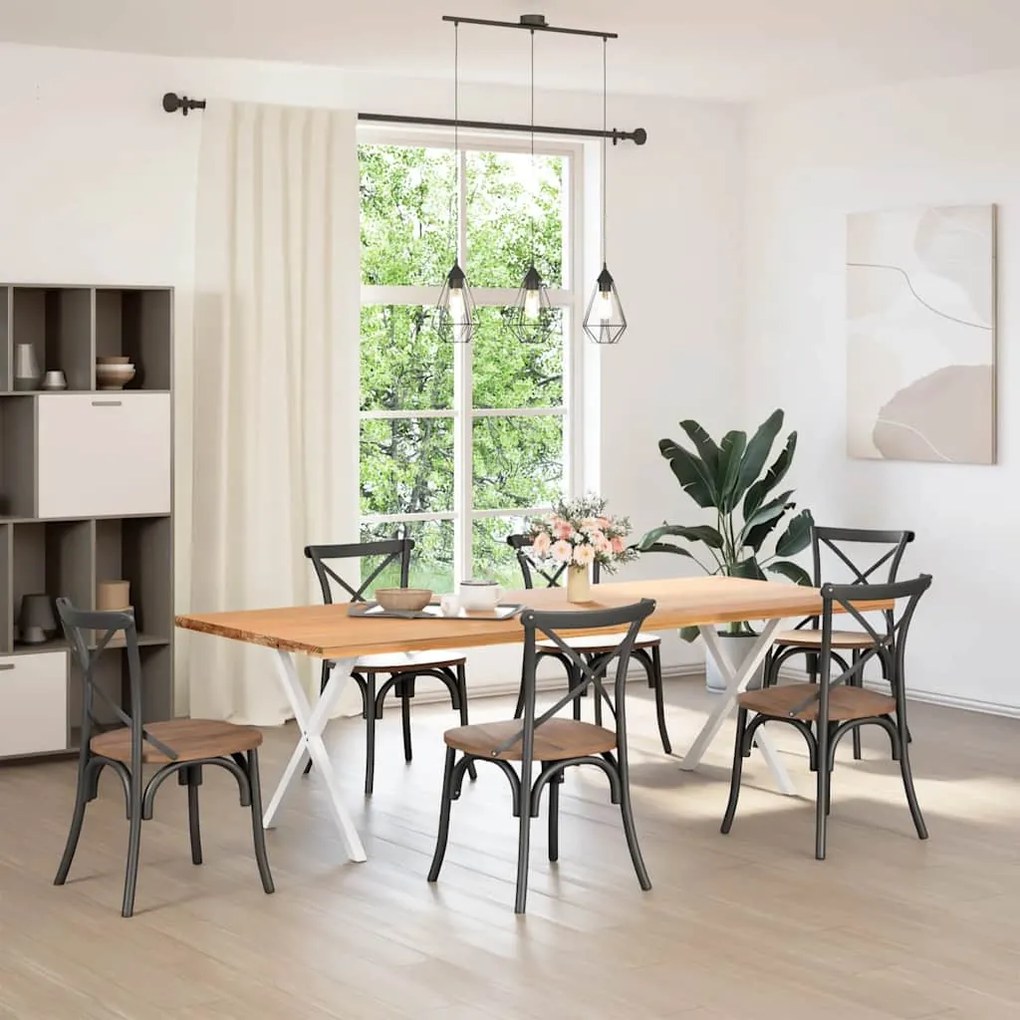 Pés para mesa de jantar em formato de X, 2 peças, branco, 70x(72-73) c