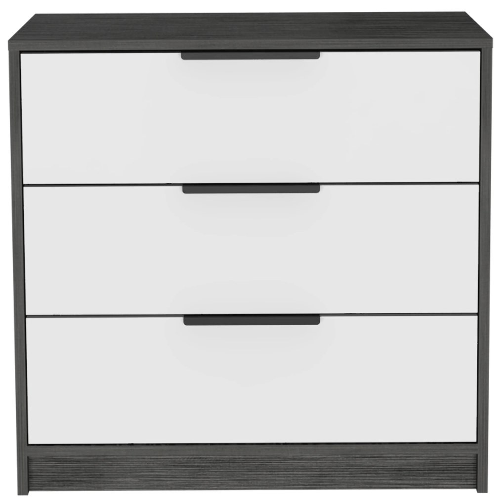 Cómoda de 3 gavetas Kaia, 68,7 cm a x 70 cm e x 41,3 cm P. branco/cinza