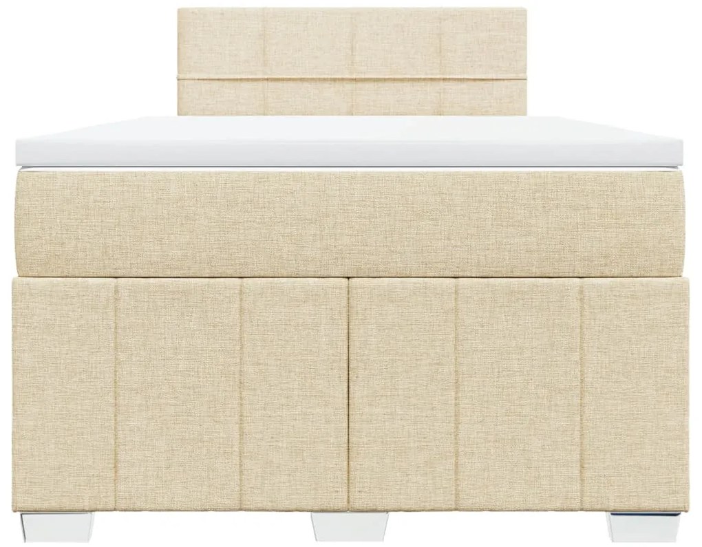 Cama boxspring com colchão 120x190 cm tecido cor creme