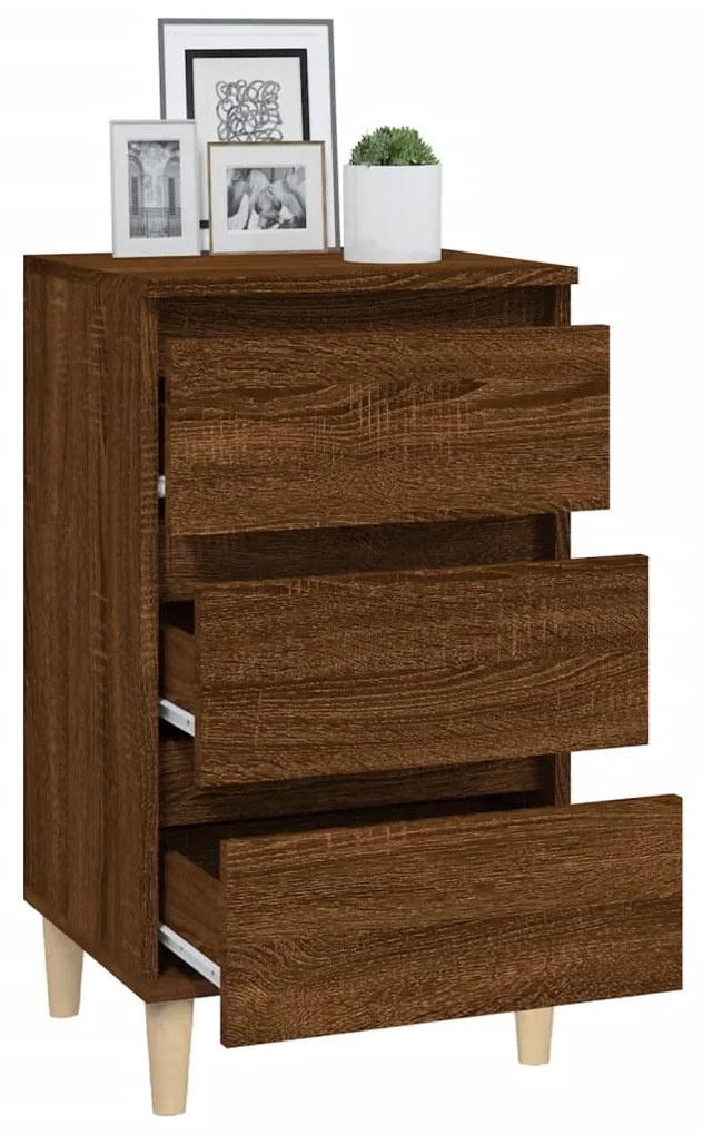 Mesa cabeceira 40x35x70 cm derivados madeira carvalho castanho
