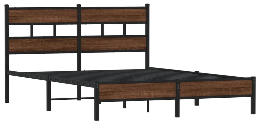 Estrutura cama s/ colchão derivados madeira carvalho castanho